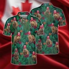 Stylish Canadian Flag Maple Leaf Men's Polo Shirt 3D printing Custom Logo Name