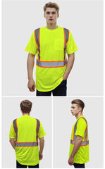 Safety Shirts for Men High Reflective Shirts with Pocket(LOGO PRINTING)