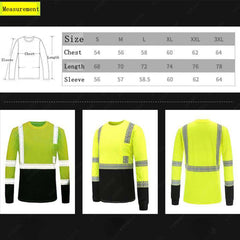 Work Safety T Shirts, Class 3 High Visibility Reflective T-Shirt, Construction Workwear for Men and Women