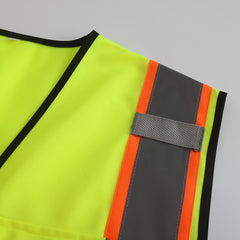 High Visibility Safety Reflective Vest with Pockets and Zipper(LOGO PRINTING)