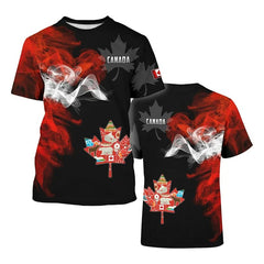 Stylish Canadian Flag Maple Leaf Men's T Shirt 3D printing Custom Logo Name