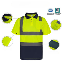 High Visibility Safety Polo Shirts with Pocket(LOGO PRINTING)
