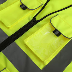High Visibility Safety Reflective Vest with Pockets and Zipper, Meets ANSI/ISEA Standards(LOGO PRINTING)