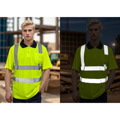 High Visibility Safety Polo Shirts with Pocket(LOGO PRINTING)