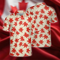 Stylish Canadian Flag Maple Leaf Men's Polo Shirt 3D printing Custom Logo Name
