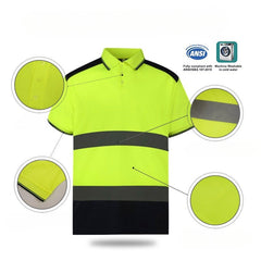 Safety Shirts for Men,High Reflective Men Polo Shirts with Pocket(LOGO PRINTING)