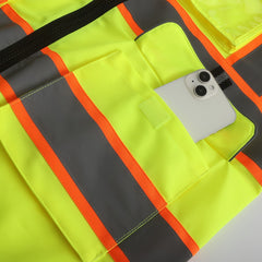 High Visibility Safety Reflective Vest with Pockets and Zipper(LOGO PRINTING)