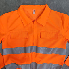 Men's Work Coverall High Visibility Coverall with Reflective Trim(LOGO PRINTING)