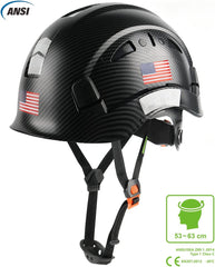 Safety Helmet Hard Hat Vented ABS Work Helmet 6-Point Suspension ANSI Z89.1 Approved Ideal for Industrial & Construction