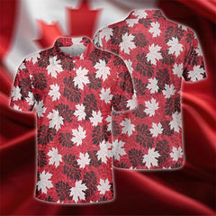 Stylish Canadian Flag Maple Leaf Men's Polo Shirt 3D printing Custom Logo Name