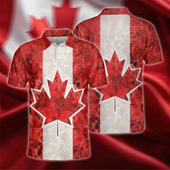 Stylish Canadian Flag Maple Leaf Men's Polo Shirt 3D printing Custom Logo Name