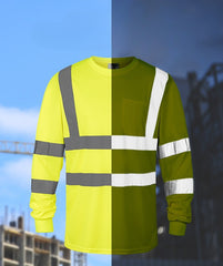 Hi-Vis Safety Shirts Long Sleeve with Chest Pocket(Logo Printing)