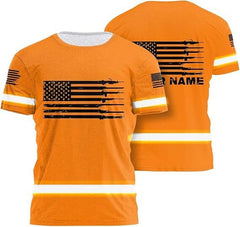 High Visibility 3D Printing Safety Workwear Custom Name for Workers, Runners, Truckers, Patriotic