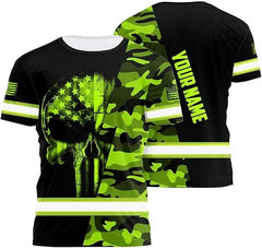 High Visibility 3D Printing Safety Workwear Custom Name for Workers, Runners, Truckers, Patriotic