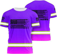 High Visibility 3D Printing Safety Workwear Custom Name for Workers, Runners, Truckers, Patriotic
