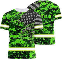 High Visibility 3D Printing Safety Workwear Custom Name for Workers, Runners, Truckers, Patriotic