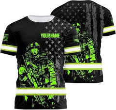 High Visibility 3D Printing Safety Workwear Custom Name for Workers, Runners, Truckers, Patriotic