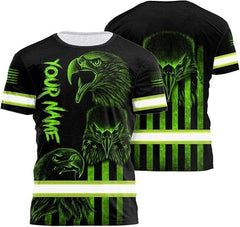 High Visibility 3D Printing Safety Workwear Custom Name for Workers, Runners, Truckers, Patriotic