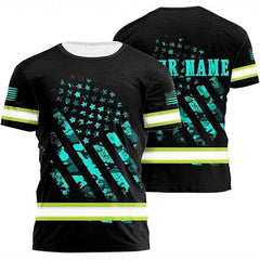 High Visibility 3D Printing Safety Workwear Custom Name for Workers, Runners, Truckers, Patriotic