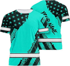 High Visibility 3D Printing Safety Workwear Custom Name for Workers, Runners, Truckers, Patriotic