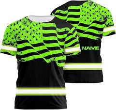 High Visibility 3D Printing Safety Workwear Custom Name for Workers, Runners, Truckers, Patriotic