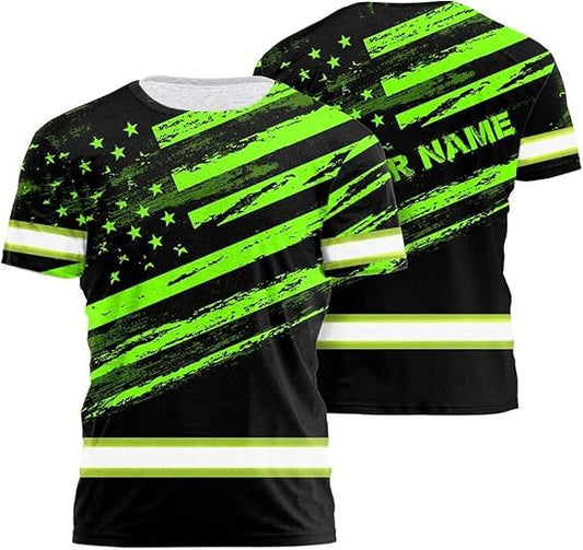 High Visibility 3D Printing Safety Workwear Custom Name for Workers, Runners, Truckers, Patriotic
