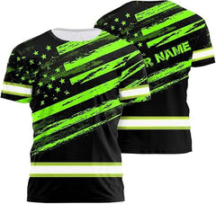 High Visibility 3D Printing Safety Workwear Custom Name for Workers, Runners, Truckers, Patriotic