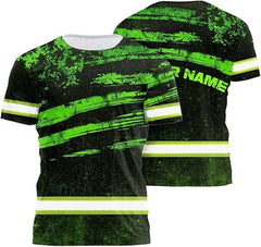 High Visibility 3D Printing Safety Workwear Custom Name for Workers, Runners, Truckers, Patriotic