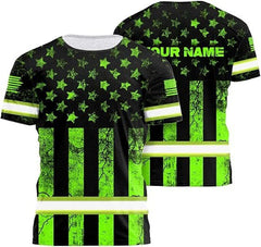 High Visibility 3D Printing Safety Workwear Custom Name for Workers, Runners, Truckers, Patriotic