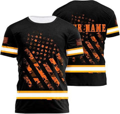 High Visibility 3D Printing Safety Workwear Custom Name for Workers, Runners, Truckers, Patriotic