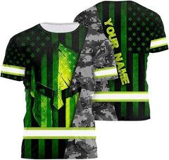 High Visibility 3D Printing Safety Workwear Custom Name for Workers, Runners, Truckers, Patriotic