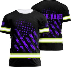 High Visibility 3D Printing Safety Workwear Custom Name for Workers, Runners, Truckers, Patriotic