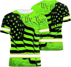 High Visibility 3D Printing Safety Workwear Custom Name for Workers, Runners, Truckers, Patriotic