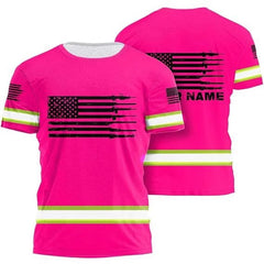 High Visibility 3D Printing Safety Workwear Custom Name for Workers, Runners, Truckers, Patriotic