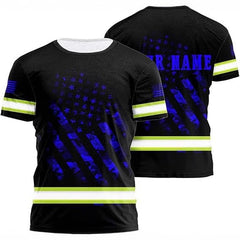 High Visibility 3D Printing Safety Workwear Custom Name for Workers, Runners, Truckers, Patriotic