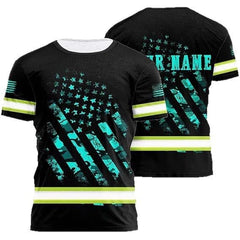 High Visibility 3D Printing Safety Workwear Custom Name for Workers, Runners, Truckers, Patriotic