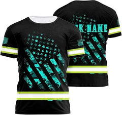 High Visibility 3D Printing Safety Workwear Custom Name for Workers, Runners, Truckers, Patriotic