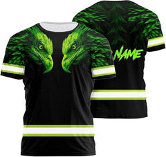 High Visibility 3D Printing Safety Workwear Custom Name for Workers, Runners, Truckers, Patriotic