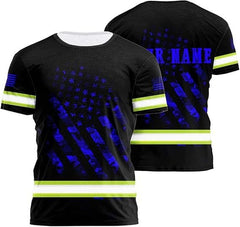 High Visibility 3D Printing Safety Workwear Custom Name for Workers, Runners, Truckers, Patriotic