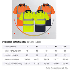 High Visibility Safety Polo Shirts with Pocket(LOGO PRINTING)