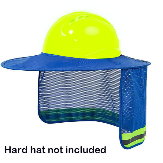 Hard Hat Sun Shade Velcro Closure, Full Brim Neck Shield