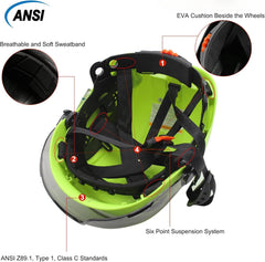 Green Safety Hard Hat ANSI Z89.1 Approved ABS Helmet