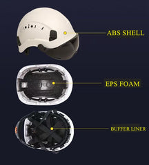 Safety Hard Hat with EPS Foam ANSI Z89.1 Approved ABS Helmet Retractable Visor SF-06B