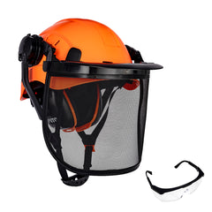 Chainsaw Helmet with Face Shield and Ear Muffs Anti-Fog Goggle for Tree Grass Cutting Lawn Care Equipment