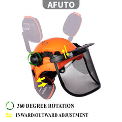 Chainsaw Helmet with Face Shield and Ear Muffs Anti-Fog Goggle for Tree Grass Cutting Lawn Care Equipment