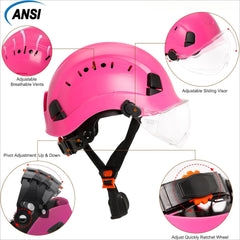 Pink Safety Hard Hat ANSI Z89.1 Approved ABS Helmet