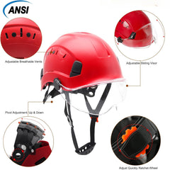 Red Safety Hard Hat ANSI Z89.1 Approved ABS Helmet