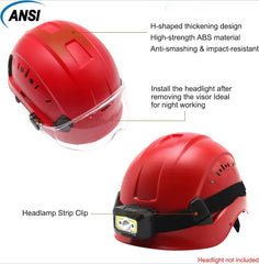 Red Safety Hard Hat ANSI Z89.1 Approved ABS Helmet