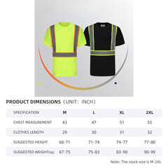 Safety Shirts for Men High Reflective Shirts with Pocket(LOGO PRINTING)