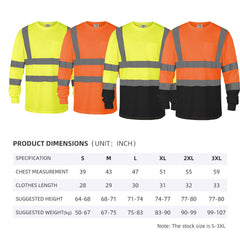 Hi-Vis Safety Shirts Long Sleeve with Chest Pocket(Logo Printing)